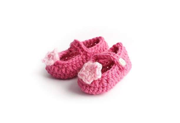 istock Handmade cute baby shoes isolated on white background 540717222