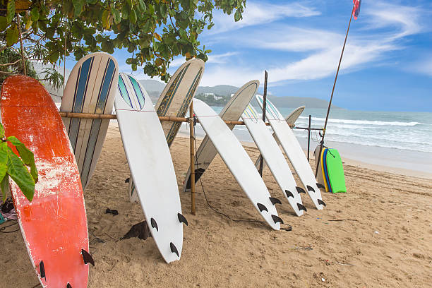 istock Surf Boards on sand beach at kata beach Phuket, Thailand 540719418