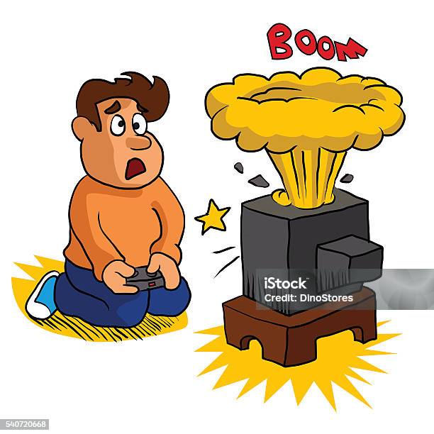 Video Game Exploding Cartoon Video Game Exploding Boy Cartoon Stock Illustration - Download Image ...