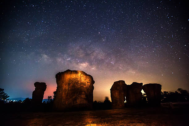 istock Milky Way and stone pillars 540722074