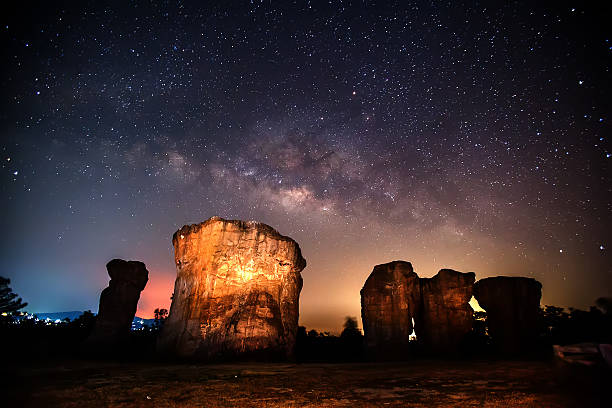 istock Milky Way and stone pillars 540722268