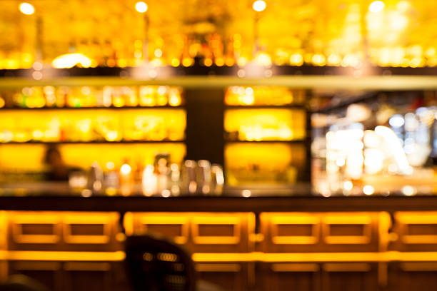 istock Blurred image of stools and liquor bar 540722790