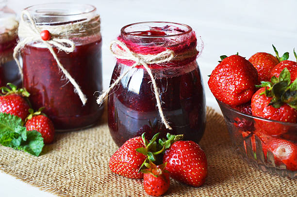 istock Strawberry jam with fresh food. 540723814
