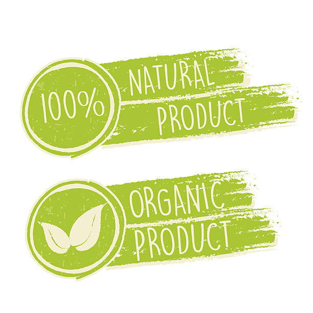 istock percent 100 natural, eco friendly, leaf sign, green drawn banners 540725854