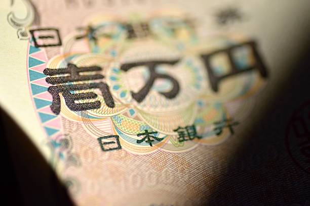 japanische yen-banknoten （ zehn tausend japanische yen ） - japanischer yenschein stock-fotos und bilder