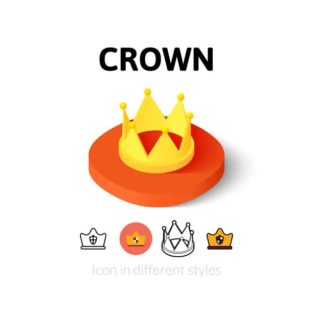 Vector illustration of Crown icon in different style