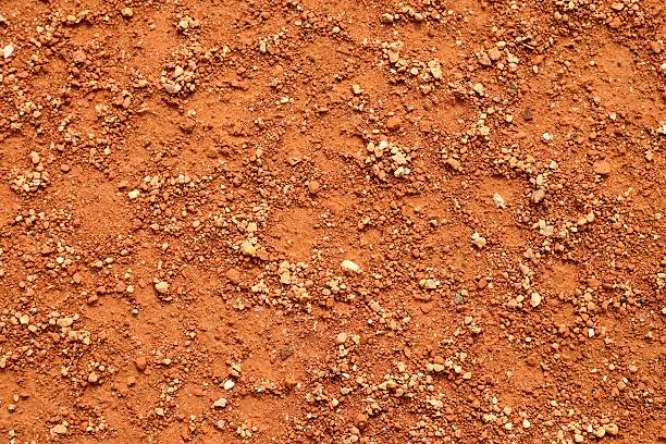istock Dry red crushed bricks surface on tennis court 540729750