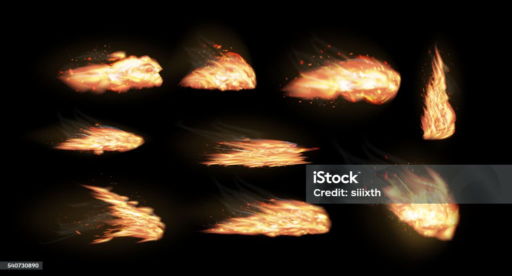 Back Fire Vector Fire Vector On A Black Background Stock Illustration - Download Image ...