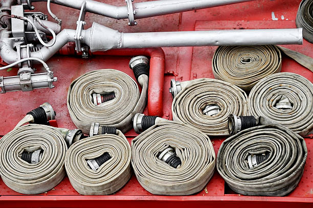 istock Water hoses on top of a firefighter vehicle 540731364