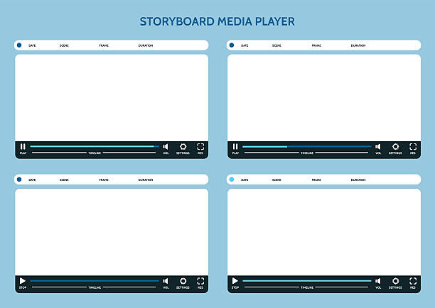 Storyboard media player Storyboard media player. Video storyboard design template storyboard template stock illustrations