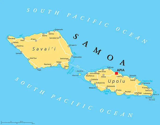 Vector illustration of Samoa Political Map