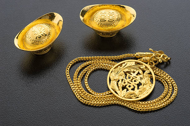 istock Closeup of big gold on black background. 540731966
