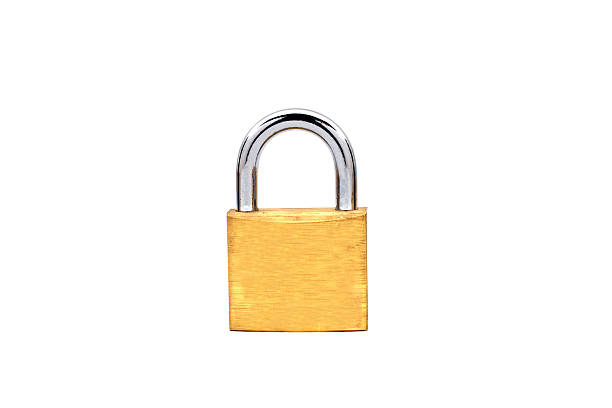 istock Metal padlock isolated on white background 540733606