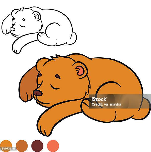 Coloring Page Color Me Bear Little Cute Baby Bear Stock Illustration - Download Image Now
