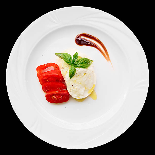 капрезе закуска на чашку - caprese salad salad restaurant vinegar стоковые фото и изображения