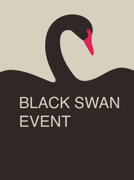 Vector illustration of poster flyer cover brochure, black swan event, vector illustration