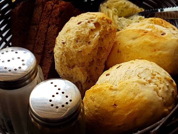 istock salt and pepper and breads in basket 540745240