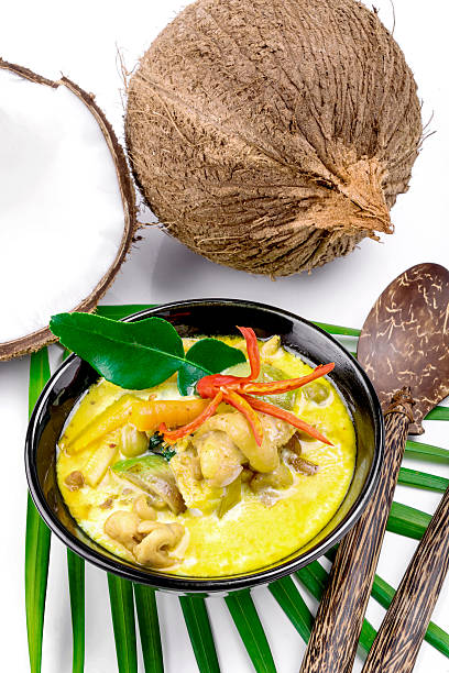 istock Hot coconut chicken soup with chili and curry 540746992