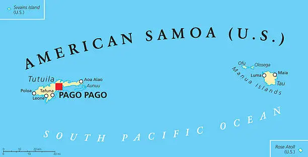 Vector illustration of American Samoa Political Map