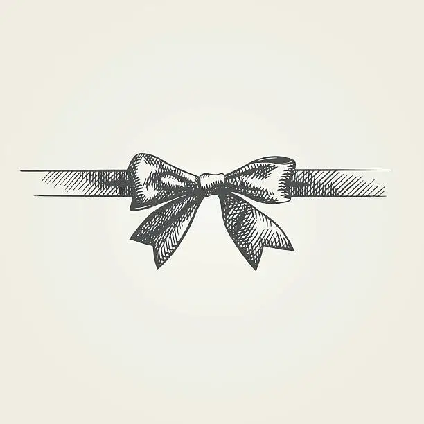 Vector illustration of Hand drawn bow