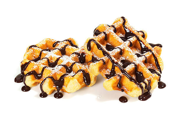 istock Belgian (Liege) Waffles with Chocolate Sauce and Powdered Sugar 540750030
