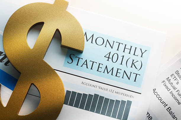 istock Dollar Symbol On Top Of 401k Statement 540751554