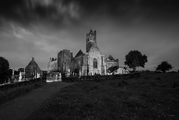 istock Quin Abbey at night 540756456