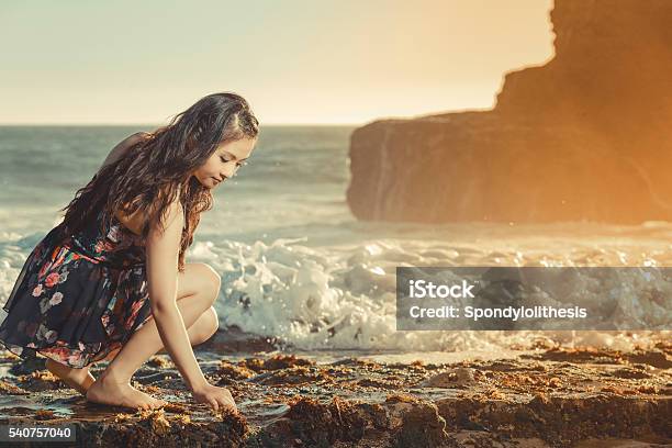 Asian Girl Enjoy The Weekend On The Beach Stock Photo - Download Image Now - 20-29 Years, Asian and Indian Ethnicities, Beach