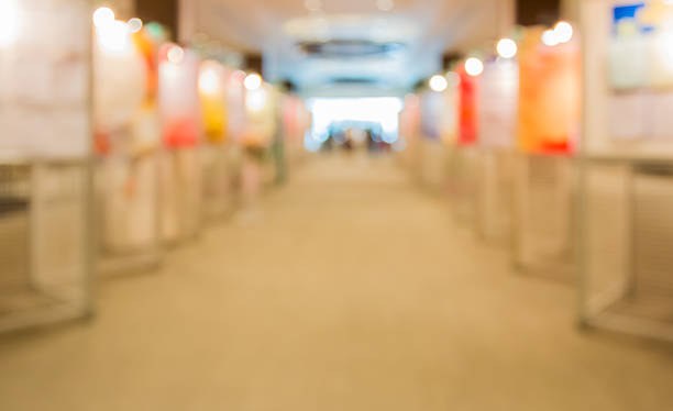 istock Abstract blurred   poster presentation event with people for background 540757088