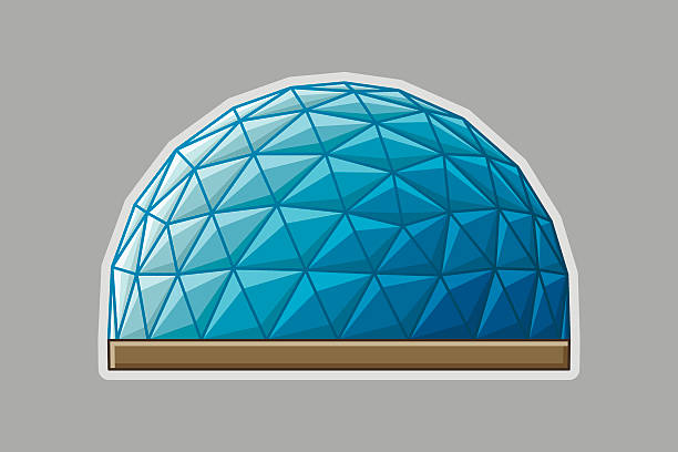 Icon geodesic dome flat Icon geodesic dome. Vector flat illustration. flat design geodesic dome stock illustrations