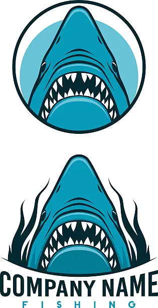 Vector illustration of Angry shark emblems