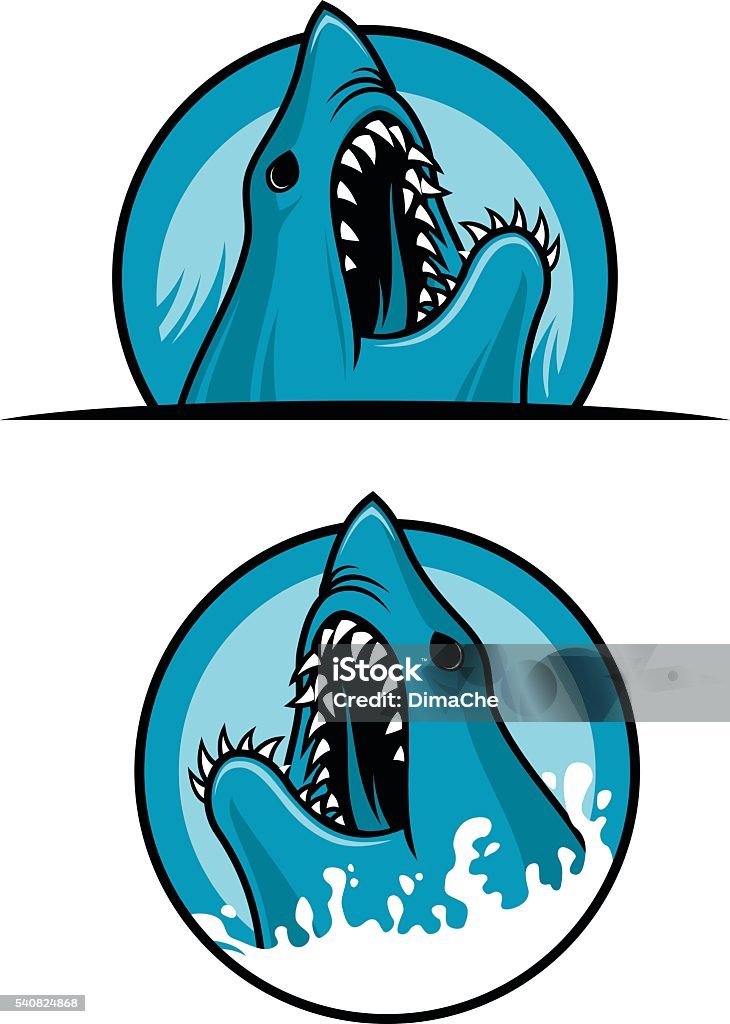 Shark emblems Attacking sharks emblems. Each on separate layer. Shark stock vector