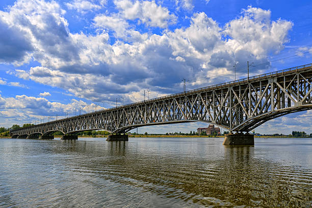 Construction of the steel bridge in Plock, Poland