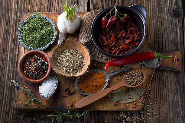 istock Spices on the wooden background 540831760