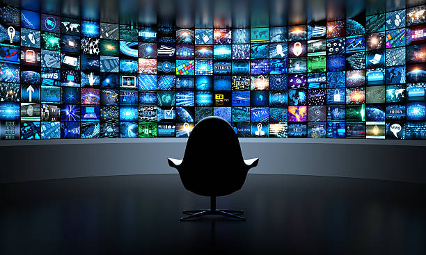 Media concept smart TV stock photo