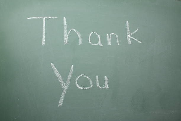 istock Thank you written on a blackboard in white chalk. 540837212