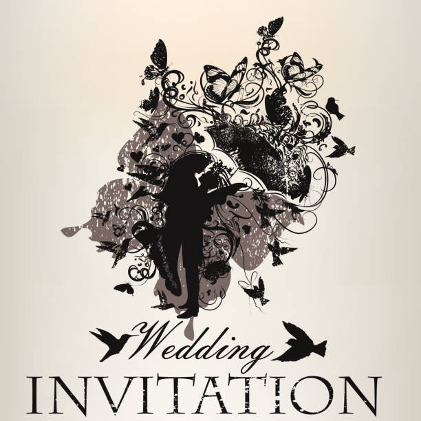 istock Wedding invitation with beautiful couple bridal and bride with b 540838678