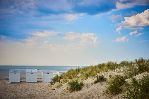 Sandy beach of North Sea / Vacation in northern europe