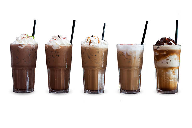 istock Five different kind of iced coffee isolated on white background 540839276