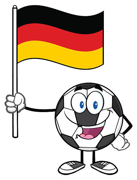 Soccer Ball Holding A Flag Of Germany Stock Illustration - Download Image  Now - Cartoon, German Flag, Characters - iStock