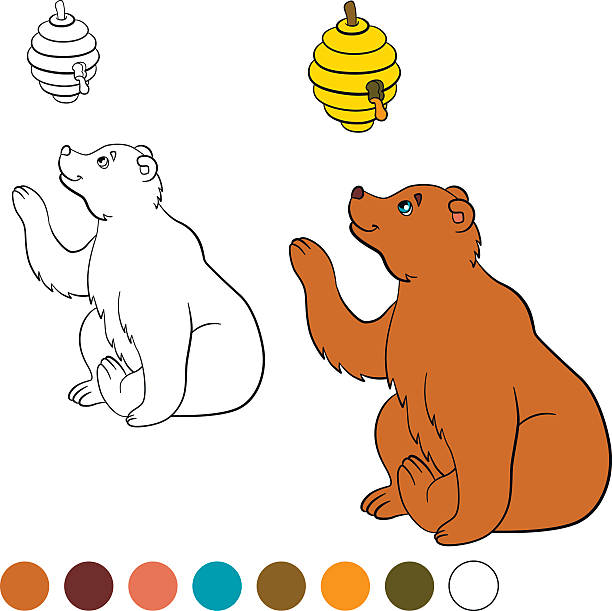 Color Me Bear 60+ Bear Coloring Pages For Kids Pictures Stock Illustrations, Royalty ...