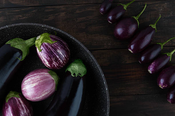 eggplant varieties arrangement closeup