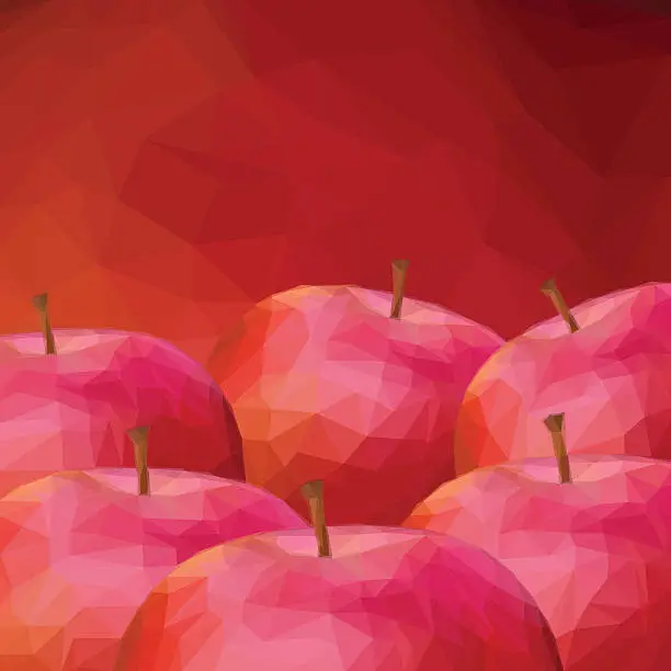 Vector illustration of Apple Low Poly Background