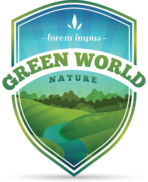 Photo of Logo, badge with nature, landscape