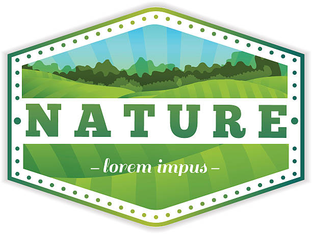 Photo of Logo, sign, badge, label with nature and landscape.