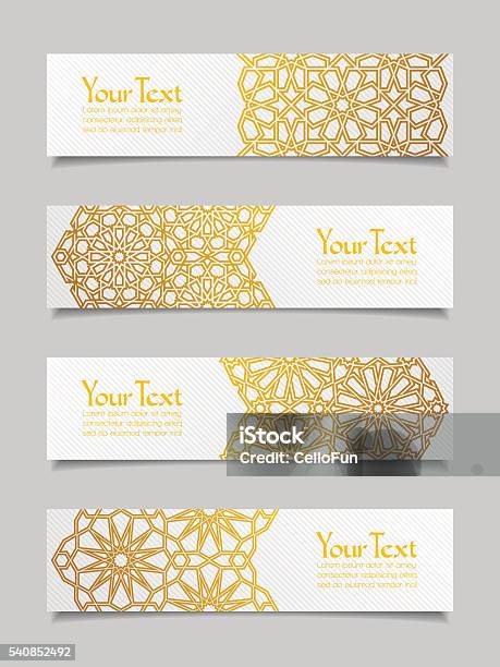 Set Of Banners With Traditional Ornament Stock Illustration - Download Image Now - Pattern, Persian Culture, Abstract