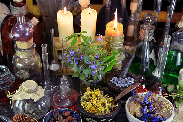 istock Alternative medicine still life with bottles, berries and herbs 540853708
