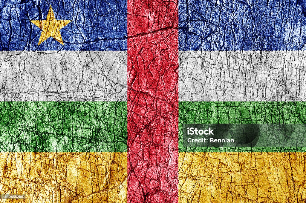 Grudge stone painted Central African Republic flag Abstract Stock Photo