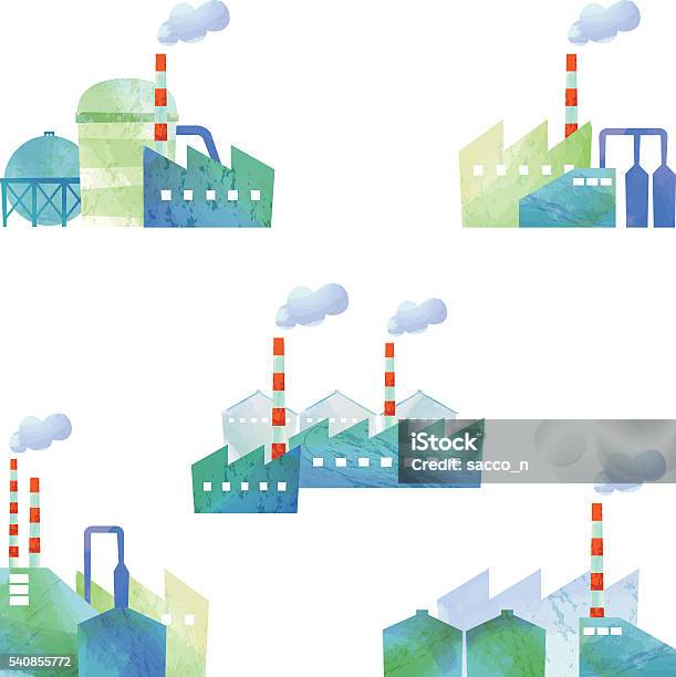 Factory Cubists Cut Illustration Of Factories Stock Illustration - Download Image Now ...