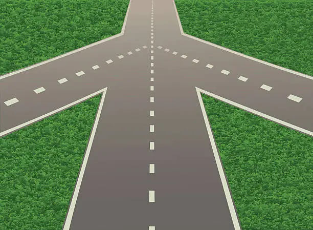 Vector illustration of Illustration of road junction on the highway